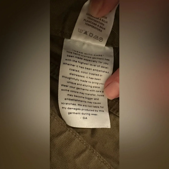 GOOD AMERICAN Cargo Pants Green Military Y2K High Rise Straight Leg Size 10 - Picture 12 of 13